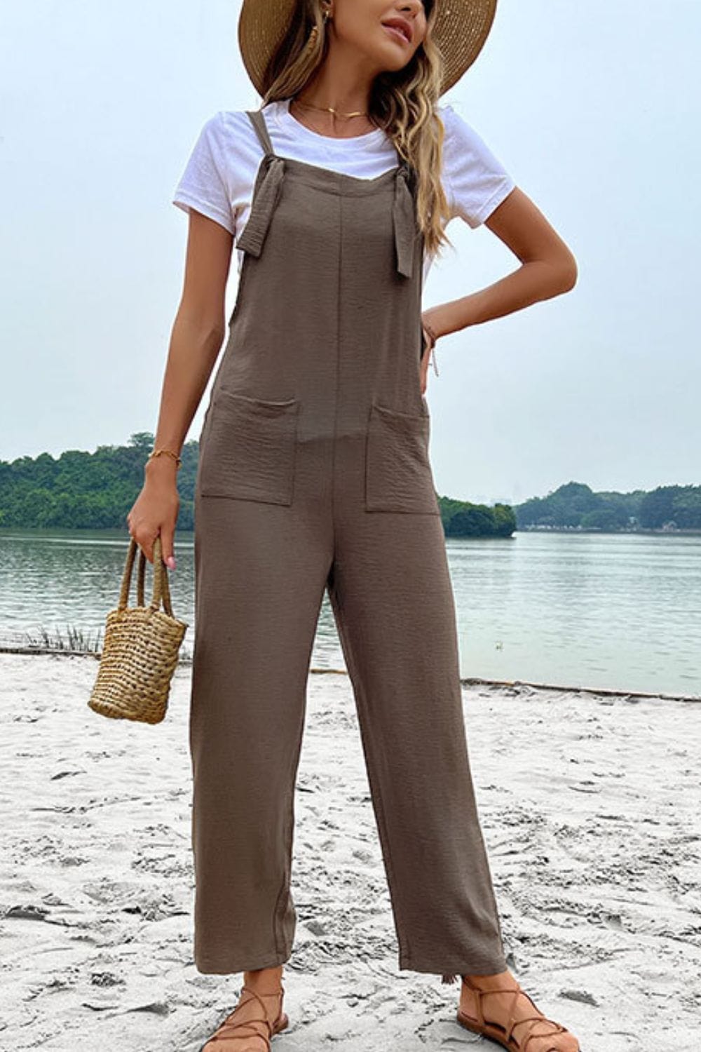 Straight Leg Jumpsuit with Pockets - Runway Frenzy 