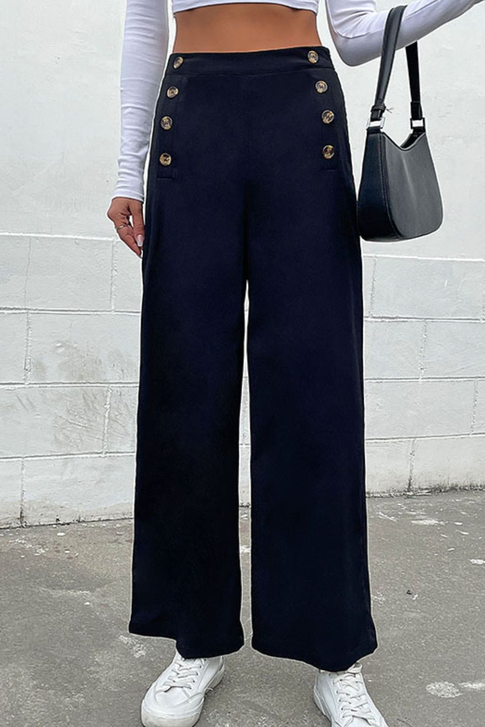 Double-Breasted Wide Leg Pants - Runway Frenzy