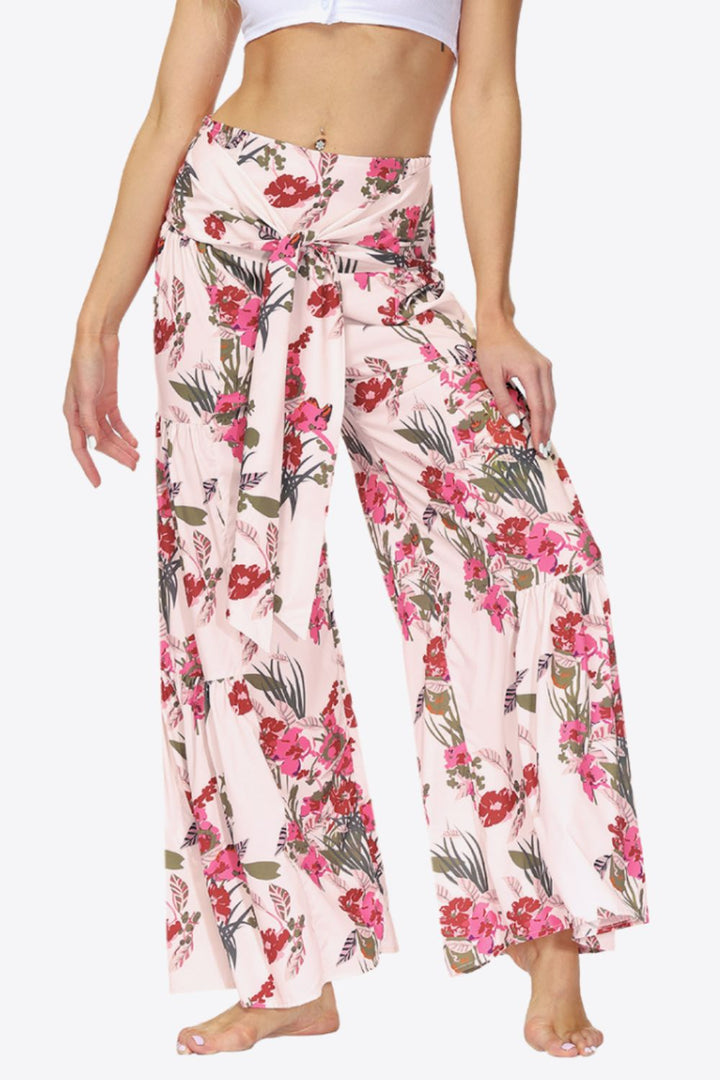 Floral Tie-Waist Tiered Culottes - Runway Frenzy