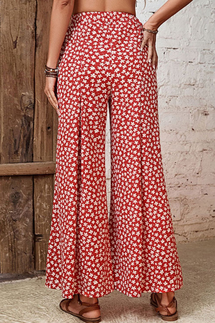 Floral High-Rise Wide Leg Flare Pants - Runway Frenzy