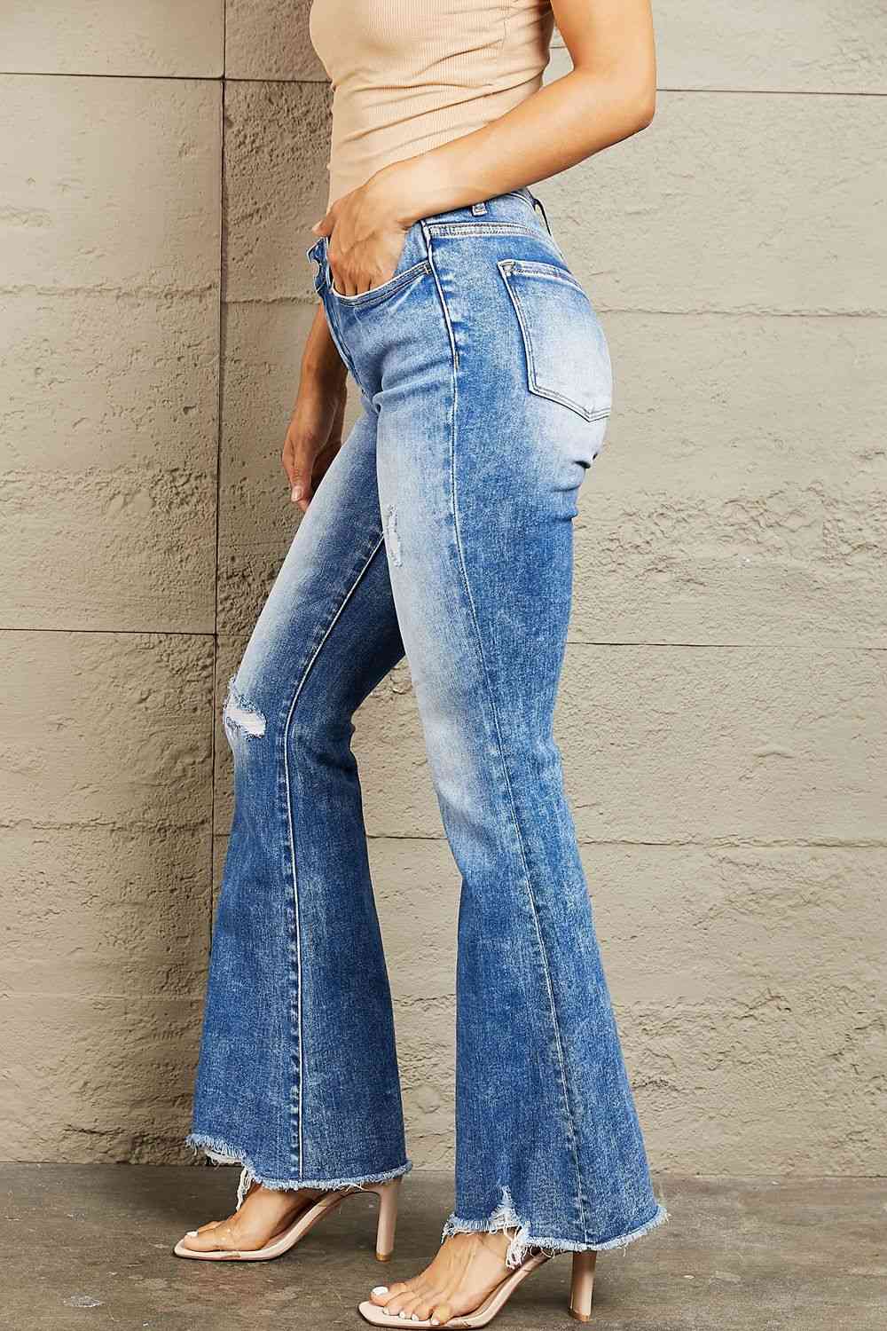 BAYEAS Izzie Mid Rise Bootcut Jeans Trendsi