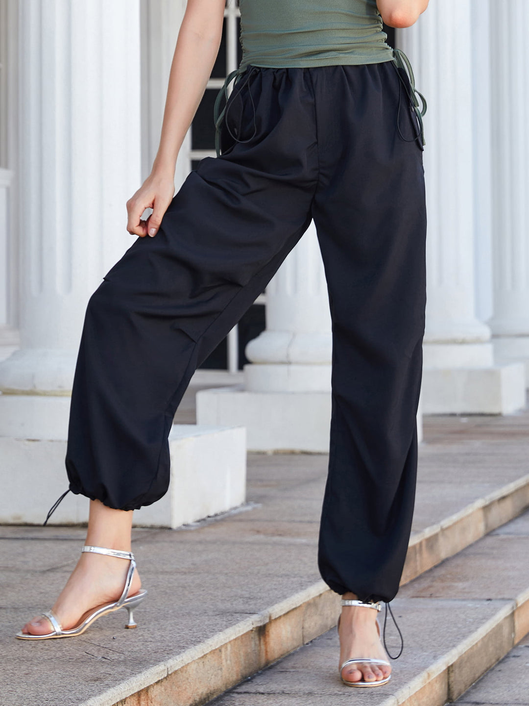 Drawstring Pants with Pockets - Runway Frenzy