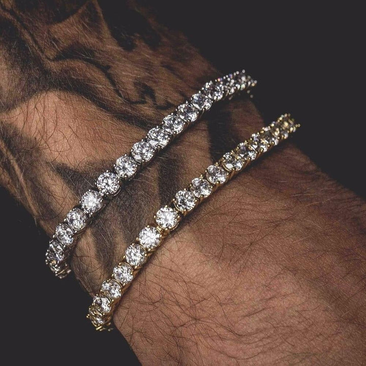 Hip Hop Bracelet Iced Out Single Row Rhinestones Chain Bling Tennis Charm Bracelets Zirconia Bracelets Link Chain Jewelry - Runway Frenzy