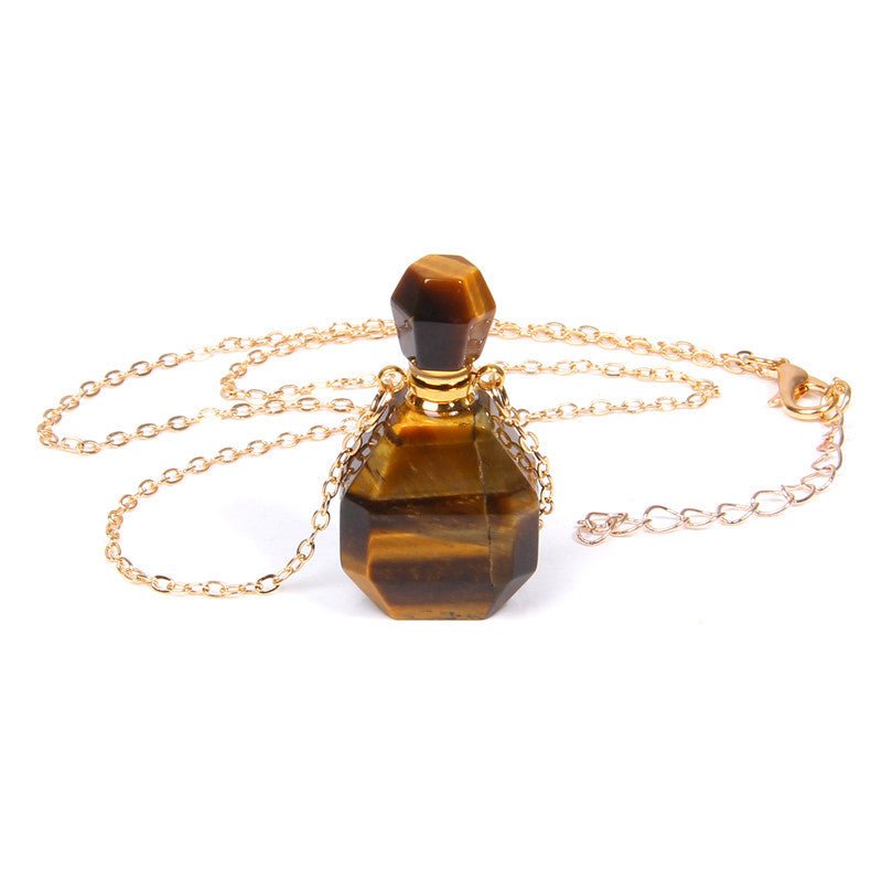 Perfume bottle crystal pendant necklace - Runway Frenzy