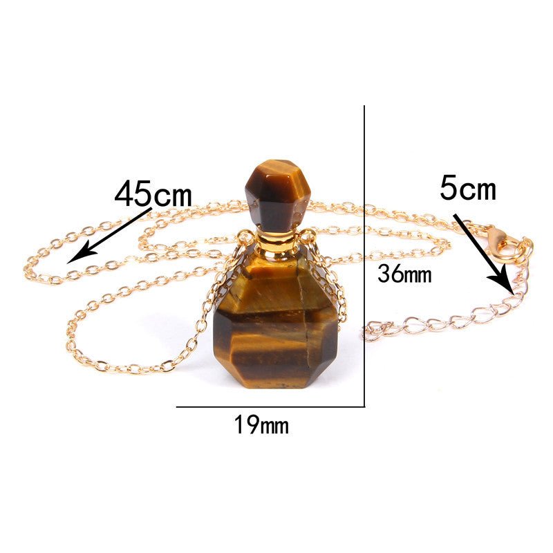 Perfume bottle crystal pendant necklace - Runway Frenzy