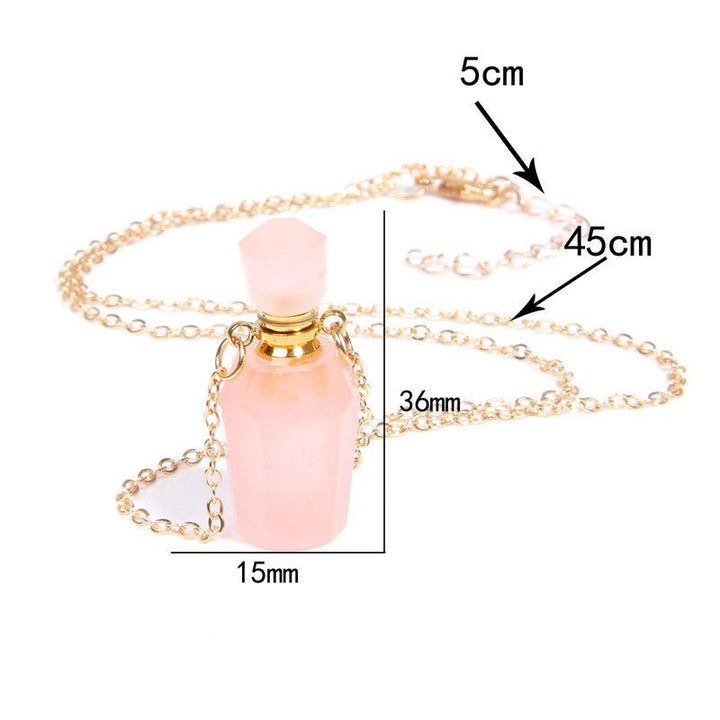 Perfume bottle crystal pendant necklace - Runway Frenzy