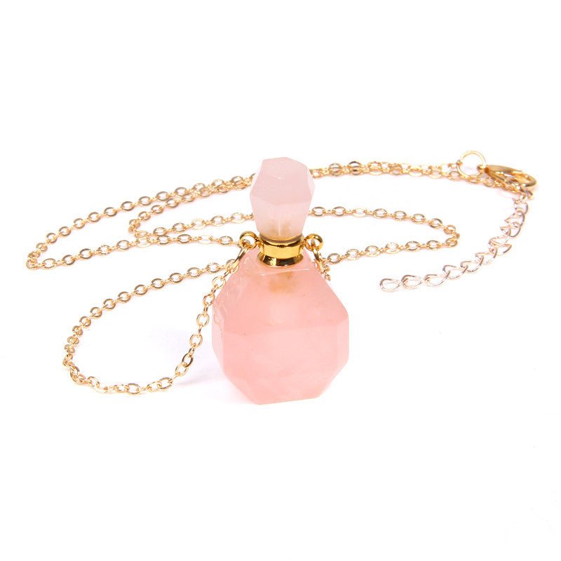 Perfume bottle crystal pendant necklace - Runway Frenzy