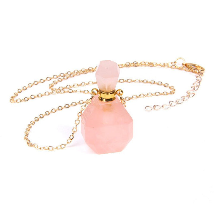 Perfume bottle crystal pendant necklace - Runway Frenzy