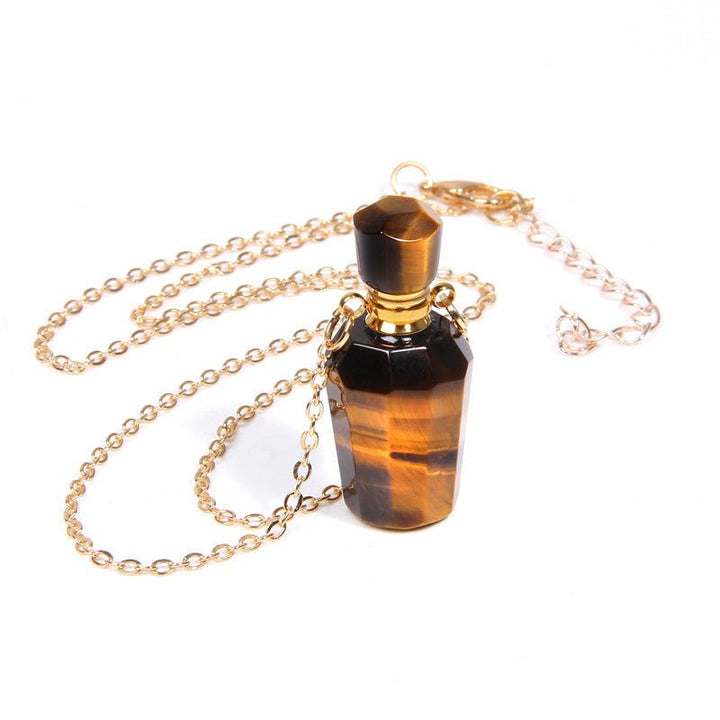 Perfume bottle crystal pendant necklace - Runway Frenzy