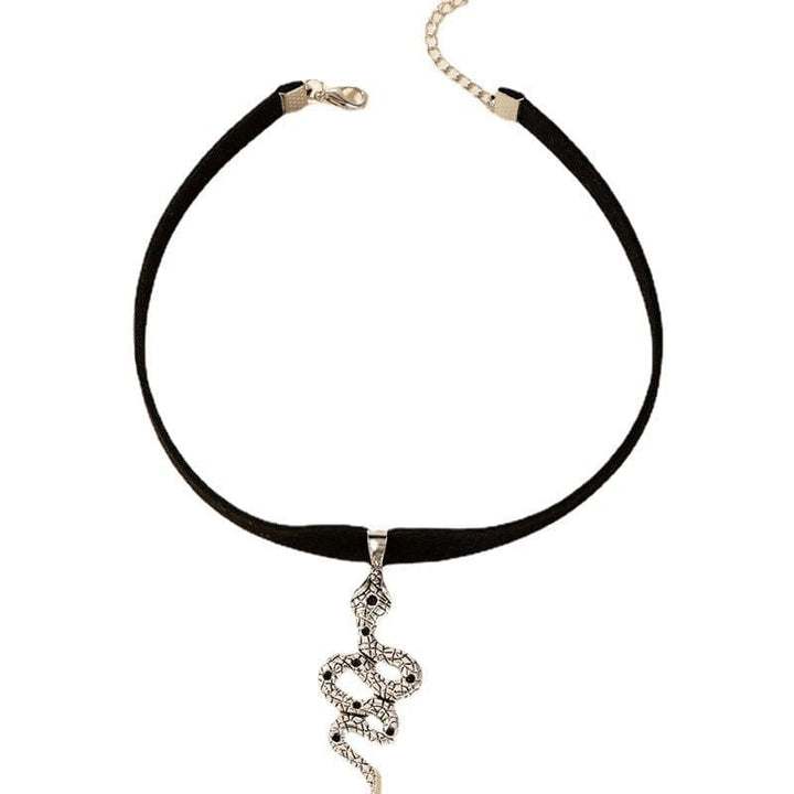 Snake Cobra Chokers Witchy Gothic Grunge Collar Velvet Necklace Dark Jewelry For Gift - Runway Frenzy